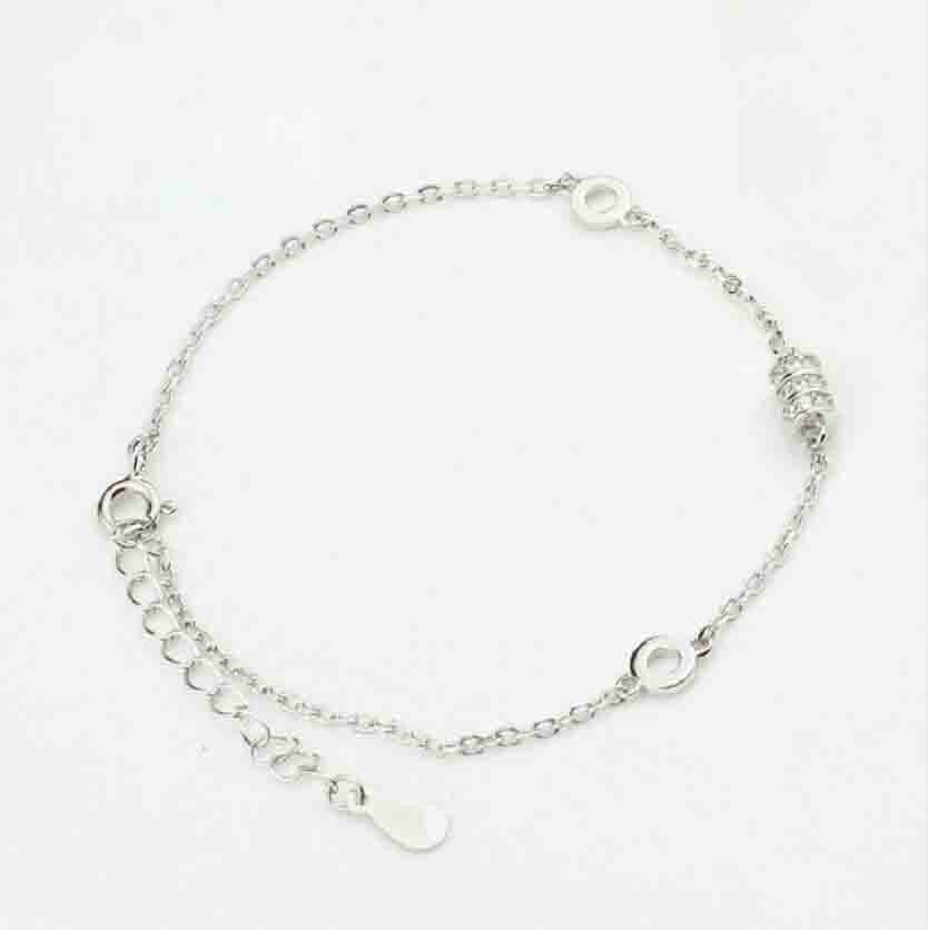 925 sterling silver micro-inlaid zircon circle small ball transfer wheel bracelet temperament female. J0294