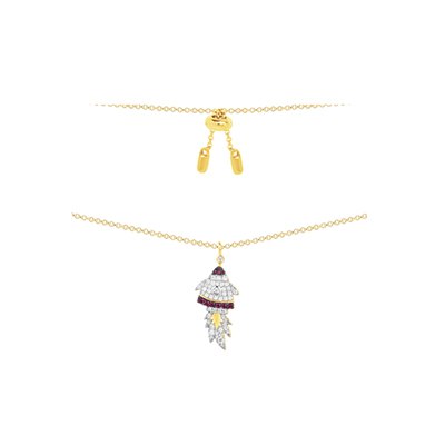 925 sterling silver micro-inlaid zircon fashion personality simple rocket space capsule planet necklace
