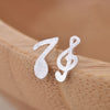 925 sterling silver music note stud earrings silver fashion wild music note Asymmetry earrings 2020 for women music jewelry