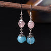 925 sterling silver natural crystal handmade drop earrigns ethnic style elegant simple design wild women earrings charms jewelry