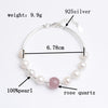925 sterling silver natural pearl bracelet white handmade DIY natural pink crystal pearl bracelets for women jewlery