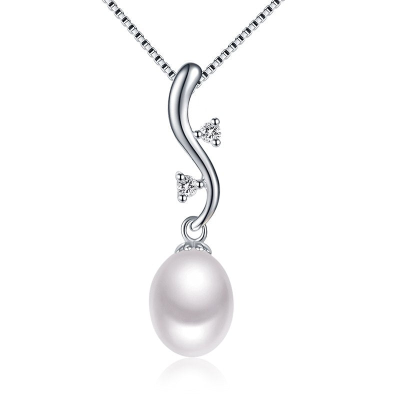 925 sterling silver pendant necklace with natural pearls pink purple white color optional for women 2020 new arrival promotion