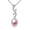 925 sterling silver pendant necklace with natural pearls pink purple white color optional for women 2020 new arrival promotion