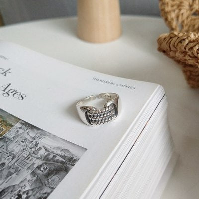 925 sterling silver personality woven vintage rings simple new design fashion rings for loves/women charms fine jewelry gift