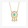 925 sterling silver retro hollow geometric garnet, turquoise necklace trend versatile ladies essential jewelry. J0139