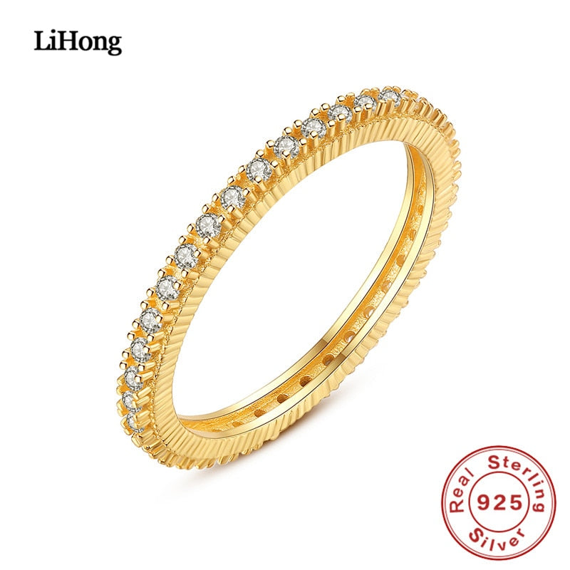 925 sterling silver ring 18K yellow gold ring AAA zircon ring engagement jewelry for woman jewelry