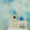 925 sterling silver star moon zircon pendants necklace double sided mosaic black white zircon necklace for women charms jewelry