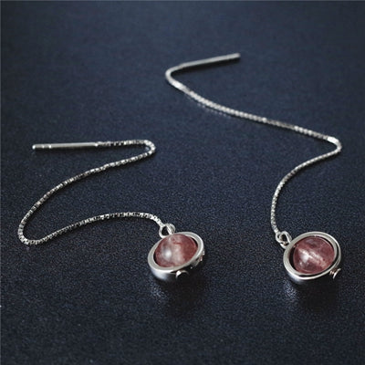 925 sterling silver strawberry crystal drop earrings spring summer new cute temperament simple design women earrings jewelry
