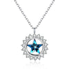 925 sterling silver uses Austria Crystal Necklace for women Sterling Silver S925 Star Pendant lady necklace.