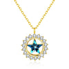 925 sterling silver uses Austria Crystal Necklace for women Sterling Silver S925 Star Pendant lady necklace.