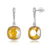 925 sterling silver uses Austria crystal earrings, sterling silver 925 square zircon earrings from Europe and the United states