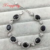 925 sterling silver with 100% natural Sapphire bracelet Fashion jewelry Mother a gift Blue gems