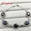 925 sterling silver with 100% natural Sapphire bracelet Fashion jewelry Mother a gift affordable