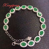 925 sterling silver with 100% natural emerald bracelet women with Luxury and generous A wedding gift