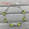925 sterling silver with 100% natural peridot bracelets women Fashion is pure and fresh Colored gems