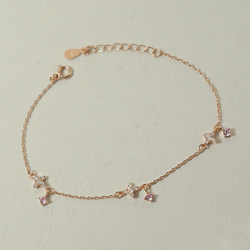 925 sterling silver zircon star bracelets simple design fashion sweet girl heart bracelets wild women 2020 charms jewelry gift