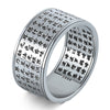999 Sterling Silver Retro Men Male Ring Thai Silver Fine Jewelry Gift Buddhist Scriptures Wide Finger Ring CH042322