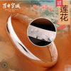 999 sterling silver female silverware open glossy heart through bracelet