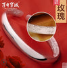 999 sterling silver female silverware open glossy heart through bracelet