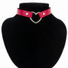 9Color Punk Leather Chokers Necklaces Women Party Heart Shape Pendant Necklace Female Collar Jewelry
