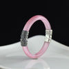 9mm White/Pink Cat Eye Stone Opal Bracelet 100% 925 Sterling Silver Bracelets Bangles For Women Party Vintage Fine Jewelry SB07