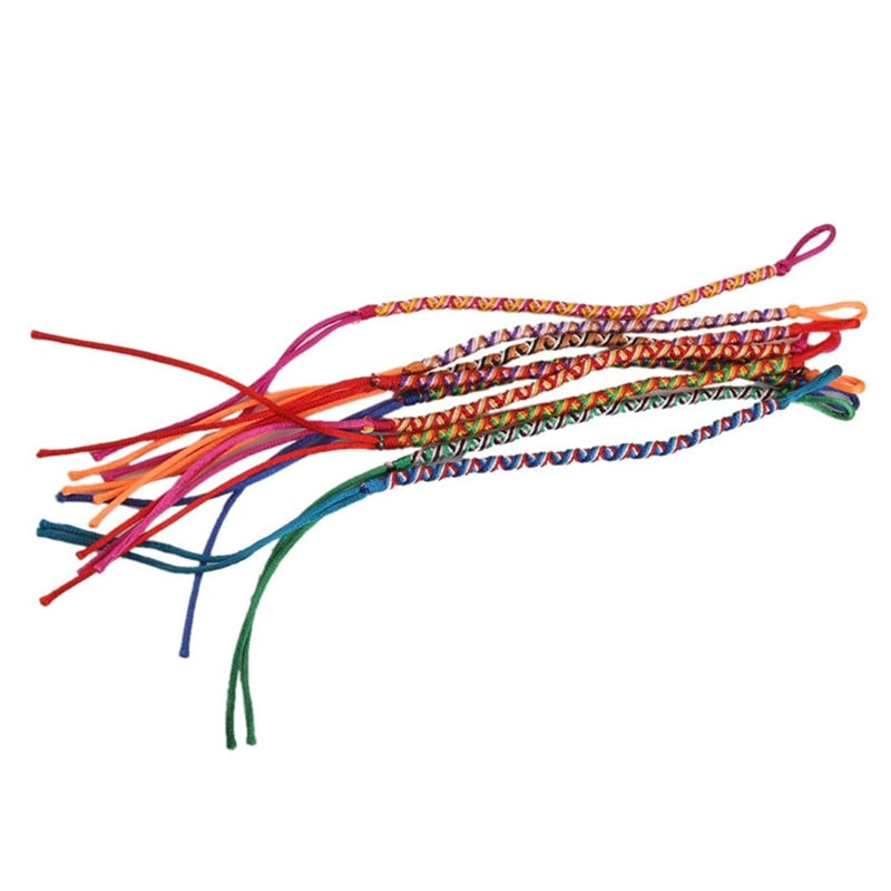 9pcs Bracelets Brazilian Wire Braid Handmade Ethnic Multicolored # 4