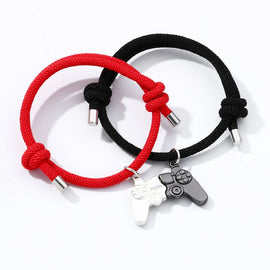 A Pair Fashion game console handle couple bracelet magnet stone charm bracelet men and women Valentine's Day gift