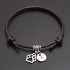 A-Z English Alphabet Dog Paw Print Charm Red Thread String Bracelet Handmade DIY Lucky Rope Bracelet For Women Men Jewelry