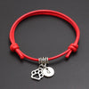 A-Z English Alphabet Dog Paw Print Charm Red Thread String Bracelet Handmade DIY Lucky Rope Bracelet For Women Men Jewelry