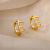 A-Z Initial Earrings for Women Men Stainless Steel Mini Hoop Earrings 2023 Trend Hip Hop Punk Rock Party Jewerly Christmas Gift