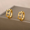 A-Z Initial Earrings for Women Men Stainless Steel Mini Hoop Earrings 2023 Trend Hip Hop Punk Rock Party Jewerly Christmas Gift