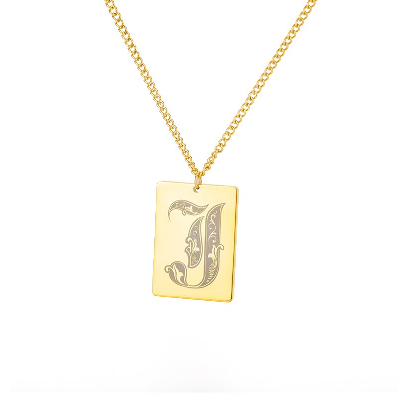 A-Z Initial Letter Necklace for Women Stainless Steel Gold Color Pendant Necklaces 2023 Trend Choker Goth Aesthetic Jewerly
