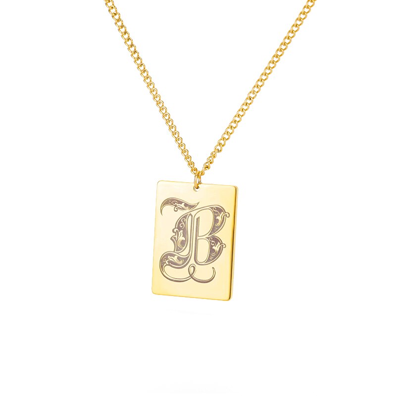 A-Z Initial Letter Necklace for Women Stainless Steel Gold Color Pendant Necklaces 2023 Trend Choker Goth Aesthetic Jewerly