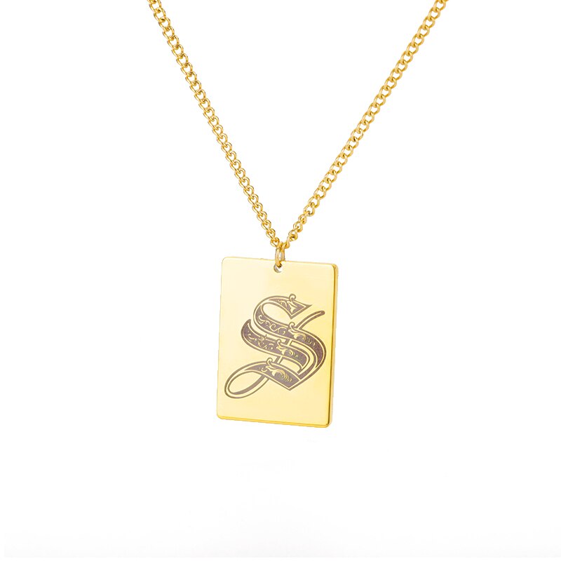 A-Z Initial Letter Necklace for Women Stainless Steel Gold Color Pendant Necklaces 2023 Trend Choker Goth Aesthetic Jewerly
