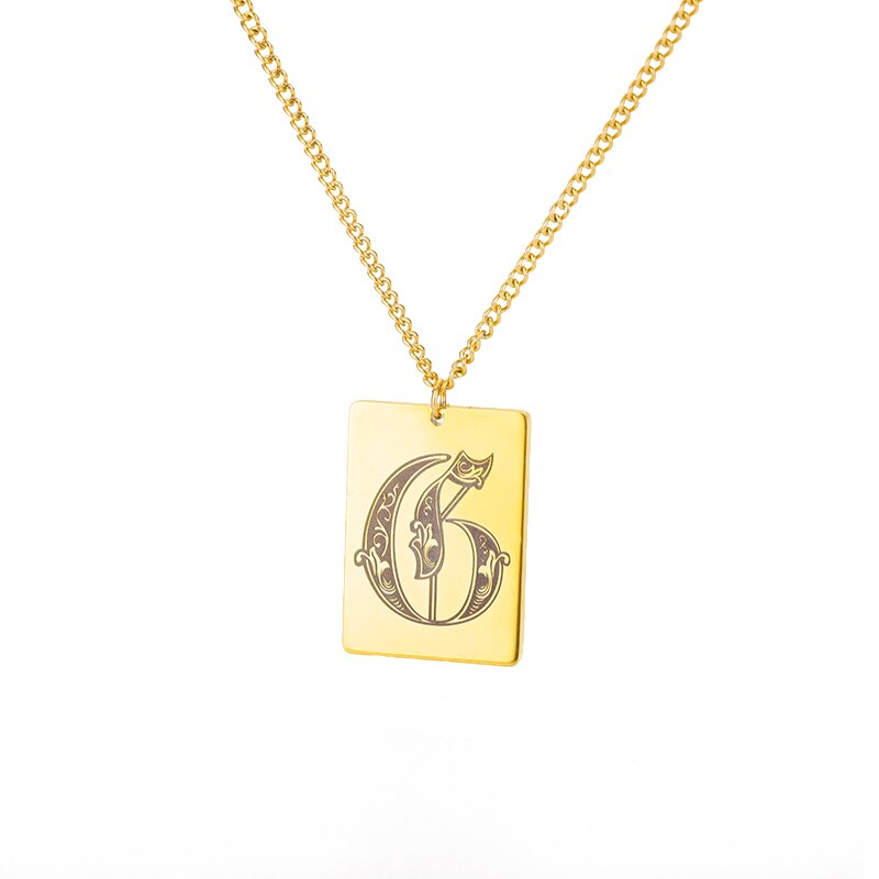 A-Z Initial Letter Necklace for Women Stainless Steel Gold Color Pendant Necklaces 2023 Trend Choker Goth Aesthetic Jewerly