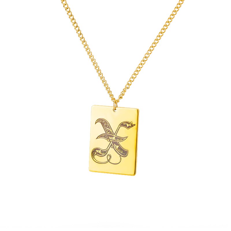 A-Z Initial Letter Necklace for Women Stainless Steel Gold Color Pendant Necklaces 2023 Trend Choker Goth Aesthetic Jewerly