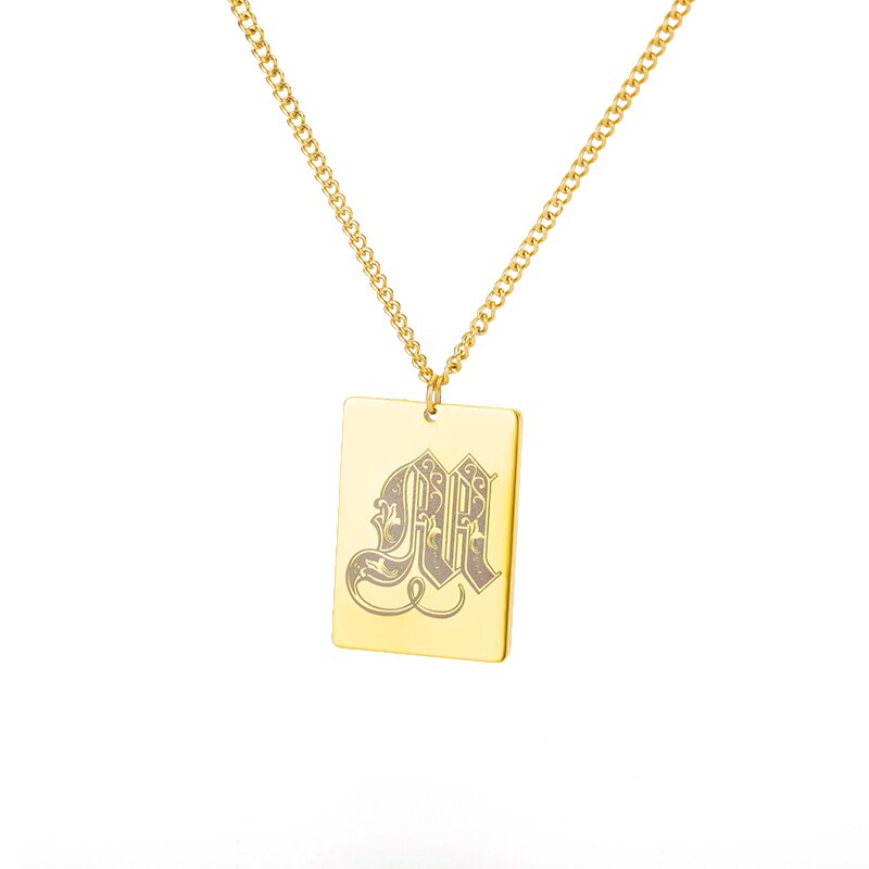 A-Z Initial Letter Necklace for Women Stainless Steel Gold Color Pendant Necklaces 2023 Trend Choker Goth Aesthetic Jewerly