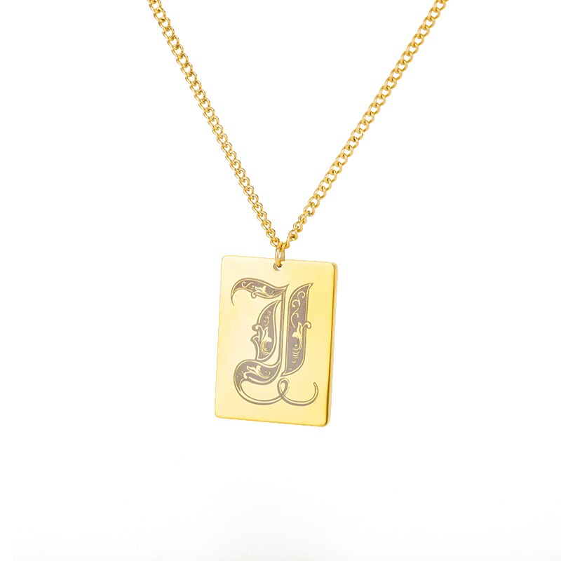 A-Z Initial Letter Necklace for Women Stainless Steel Gold Color Pendant Necklaces 2023 Trend Choker Goth Aesthetic Jewerly