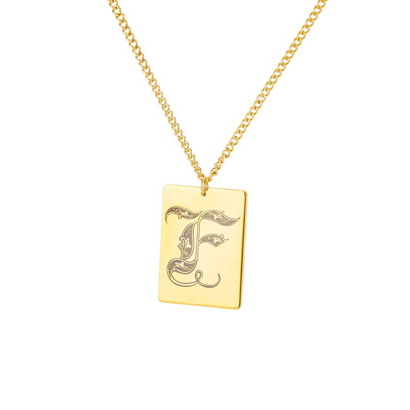 A-Z Initial Letter Necklace for Women Stainless Steel Gold Color Pendant Necklaces 2023 Trend Choker Goth Aesthetic Jewerly