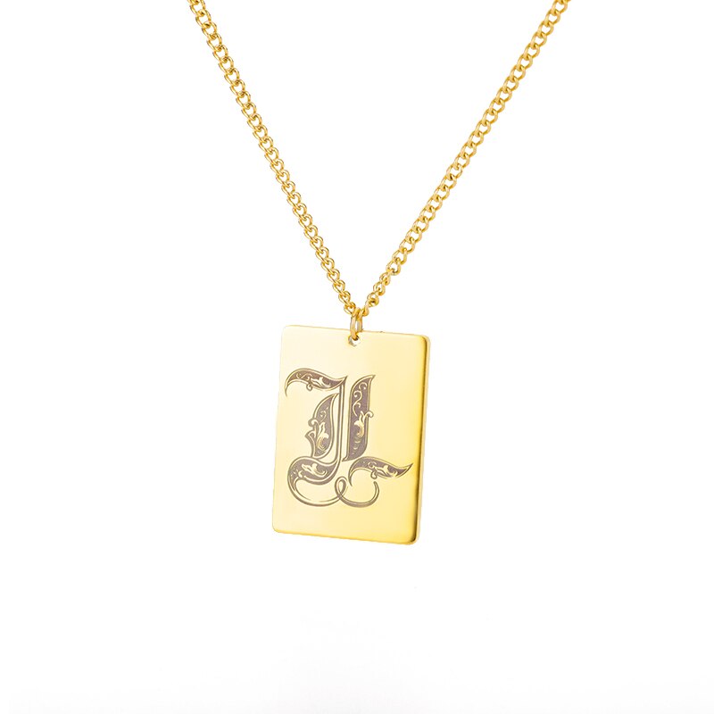 A-Z Initial Letter Necklace for Women Stainless Steel Gold Color Pendant Necklaces 2023 Trend Choker Goth Aesthetic Jewerly