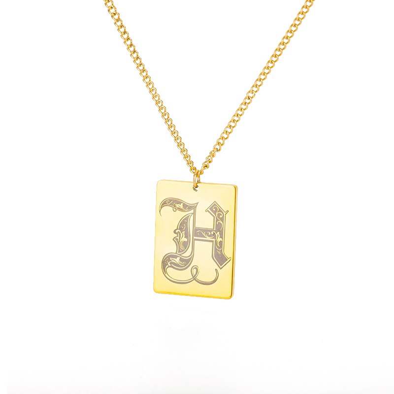 A-Z Initial Letter Necklace for Women Stainless Steel Gold Color Pendant Necklaces 2023 Trend Choker Goth Aesthetic Jewerly