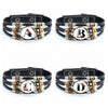 A-Z Letter Pattern Leather Bracelet 26 Initial Letters Cabochon Glass Flowers Alphabet Multilayer Braided Bangle Women Men Gifts