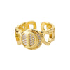 A-Z Letter Zircon Rings For Women Open Adjustable Stainless Steel Heart Initial Ring Couple Wedding Aesthetic Jewelry anillos
