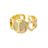 A-Z Letter Zircon Rings For Women Open Adjustable Stainless Steel Heart Initial Ring Couple Wedding Aesthetic Jewelry anillos