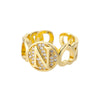 A-Z Letter Zircon Rings For Women Open Adjustable Stainless Steel Heart Initial Ring Couple Wedding Aesthetic Jewelry anillos