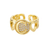 A-Z Letter Zircon Rings For Women Open Adjustable Stainless Steel Heart Initial Ring Couple Wedding Aesthetic Jewelry anillos
