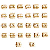 A-Z Stainless Steel Cylindrical Hollow 26 Letters Charms Initial Necklace Bracelet Pendant Jewelry Alphabet DIY Accessories