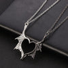 A pair of Heart-shaped Dragon Wings Vintage Pendant Necklace Charm Punk Lovers Necklace Vintage Mysterious Charm For Man Women