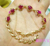 A stone of love Classic 18 k gold 4 * 6 natural ruby bracelet quality goods