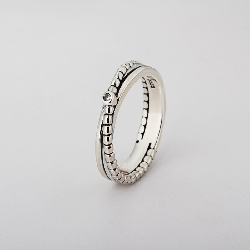 A   Sale Fashion jewelry jewelry Pave Setting charm cross Compatible With Original 925 silver Retro woman Ring Ring